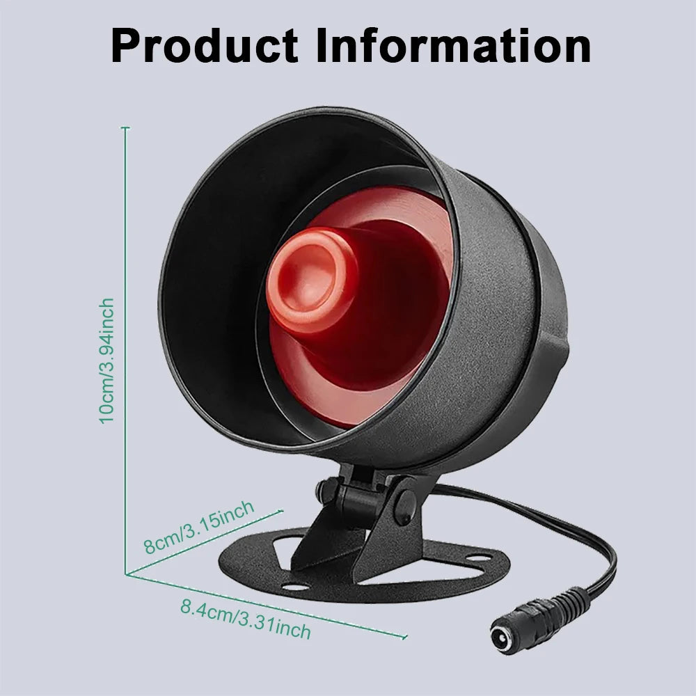 Sirène Extérieure Sans Fil 433 MHz 110 dB con Flash Stroboscopique – Alarma Étanche Haute Puissance pour Maison et Commerce