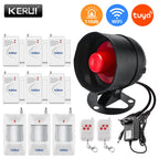 Kit de alarma Maison Connectée KERUI Tuya WiFi con Sirène 110 dB – Sistema de seguridad sin filtro con detector de movimiento y capturador de puerta/ventana 
