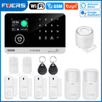 FUERS G03 Heimalarmsystem WiFi + GSM – Anti-Ventil-Zentrale mit farbigem Bildschirm, Sensoren und Steuerung über Tuya Smart, kompatibel mit Alexa