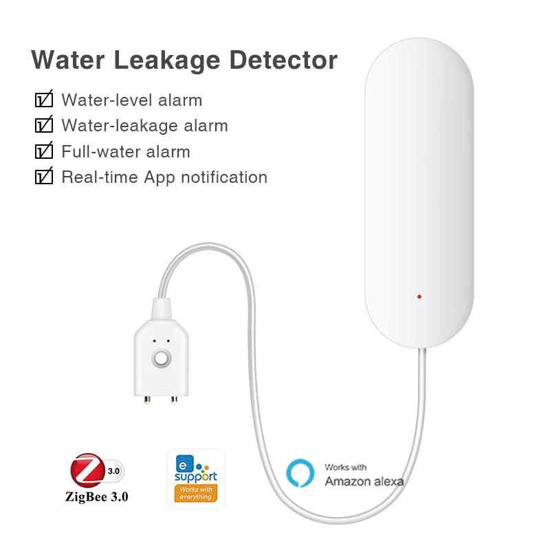 Detector de agua Zigbee 3.0 Ewelink – Captador de onda conectado con alerta instantánea y vigilancia a distancia 
