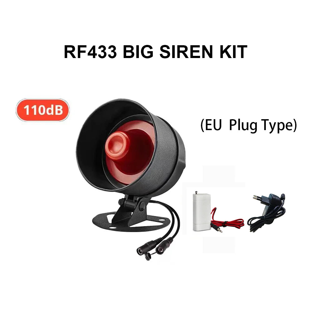 Sirène Extérieure Sans Fil 433 MHz 110 dB con Flash Stroboscopique – Alarma Étanche Haute Puissance pour Maison et Commerce