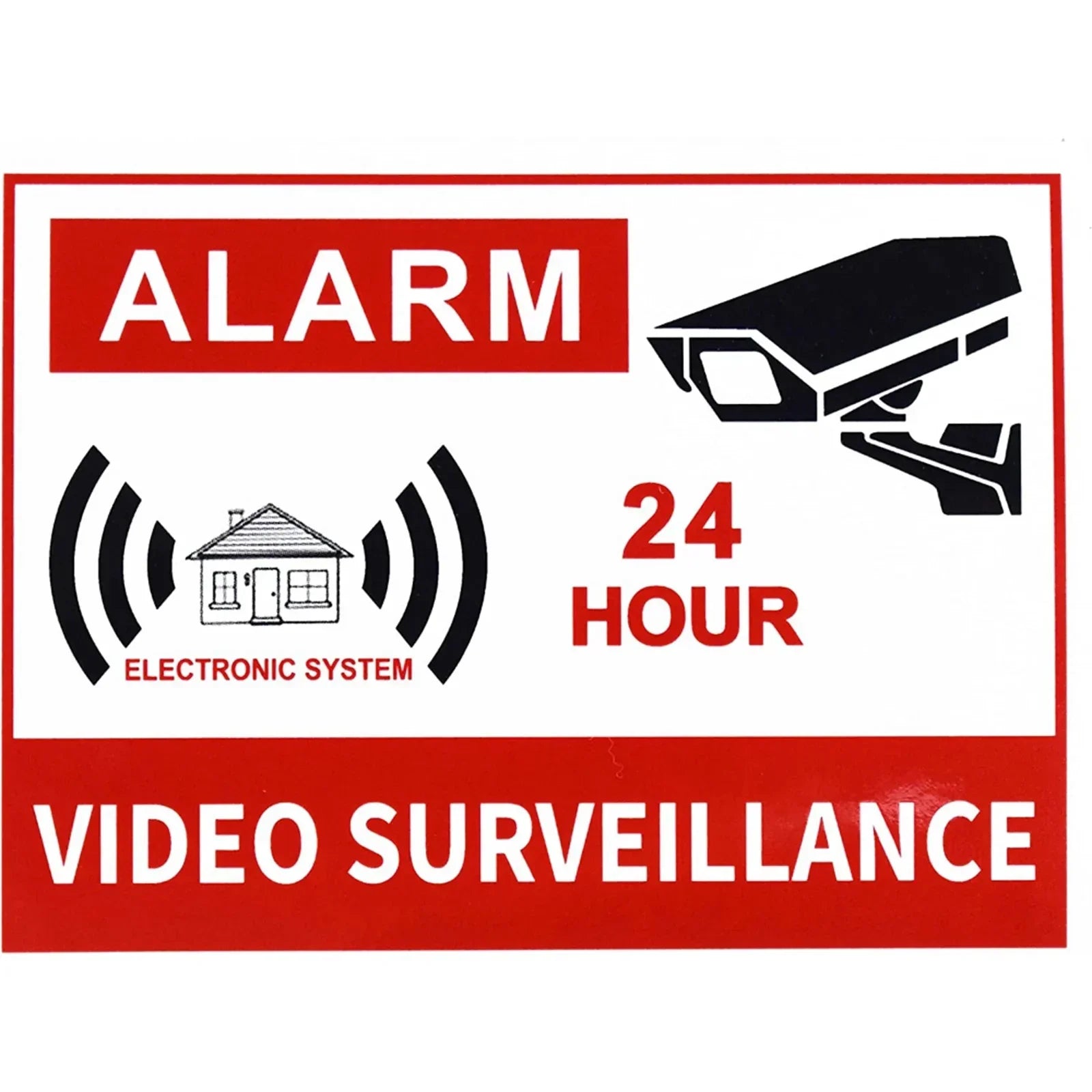 Panneau Métallique “Maison Sous Vidéosurveillance 24h/24” – Signalisation de Sécurité Extérieure Durable et Décorative