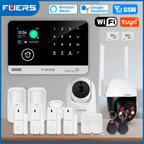FUERS G03 Heimalarmsystem WiFi + GSM – Anti-Ventil-Zentrale mit farbigem Bildschirm, Sensoren und Steuerung über Tuya Smart, kompatibel mit Alexa