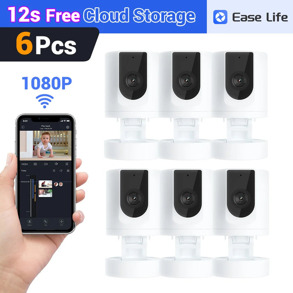 Cámara interna conectada BoyKeep 1080P – Cámara para animales y bebés, rotación de 360°, audio bidireccional y vigilancia a través de teléfono inteligente 