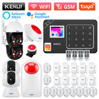 KERUI W181 – Système d’Alarme Maison Connecté Tuya WiFi & GSM 433 MHz, Kit Sécurité Sans Fil avec Détecteur de Mouvement, Capteurs Porte/Fenêtre et Compatibilité Caméra IP