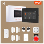 ACJ H501 - Sistema de alarma Maison Connecté WiFi + GSM 2G, Kit Seguridad Sans Fil 433 MHz con Captores y Control Tuya / Alexa 