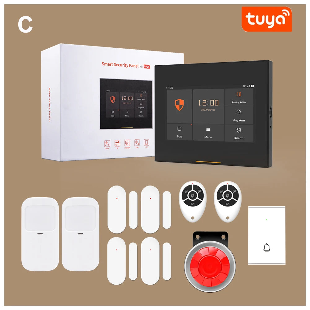 ACJ H501 - Sistema de alarma Maison Connecté WiFi + GSM 2G, Kit Seguridad Sans Fil 433 MHz con Captores y Control Tuya / Alexa 