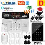 Earykong ER-TW99C – Sistema de alarma Maison Connecté Tuya WiFi &amp; GSM, color de pantalla, Sirène Intégrée, función de sonido y detectores sin hilos