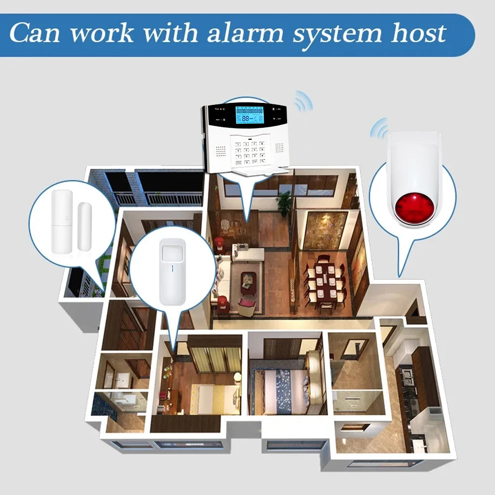 Sirène Sans Fil ONENUO 110 dB avec Flash Lumineux – Alarme Intérieure et Extérieure pour Système de Sécurité Maison et Garage