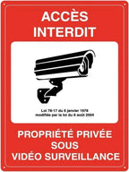 Panneau Aluminium Sécurité “Alarme Vidéo – Propriété Privée, Défense d’Entrer” – Plaque Rétro pour Parking et Zones Protégées