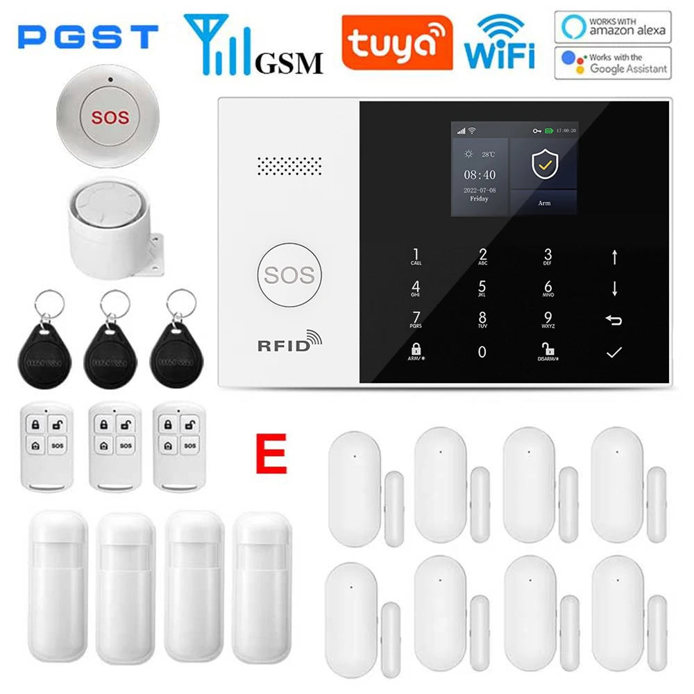 PGST 105-2G – Sistema de alarma Maison Connecté WiFi 2G 433 MHz Tuya Smart Life, pantalla y teclado, compatible con Alexa y Google