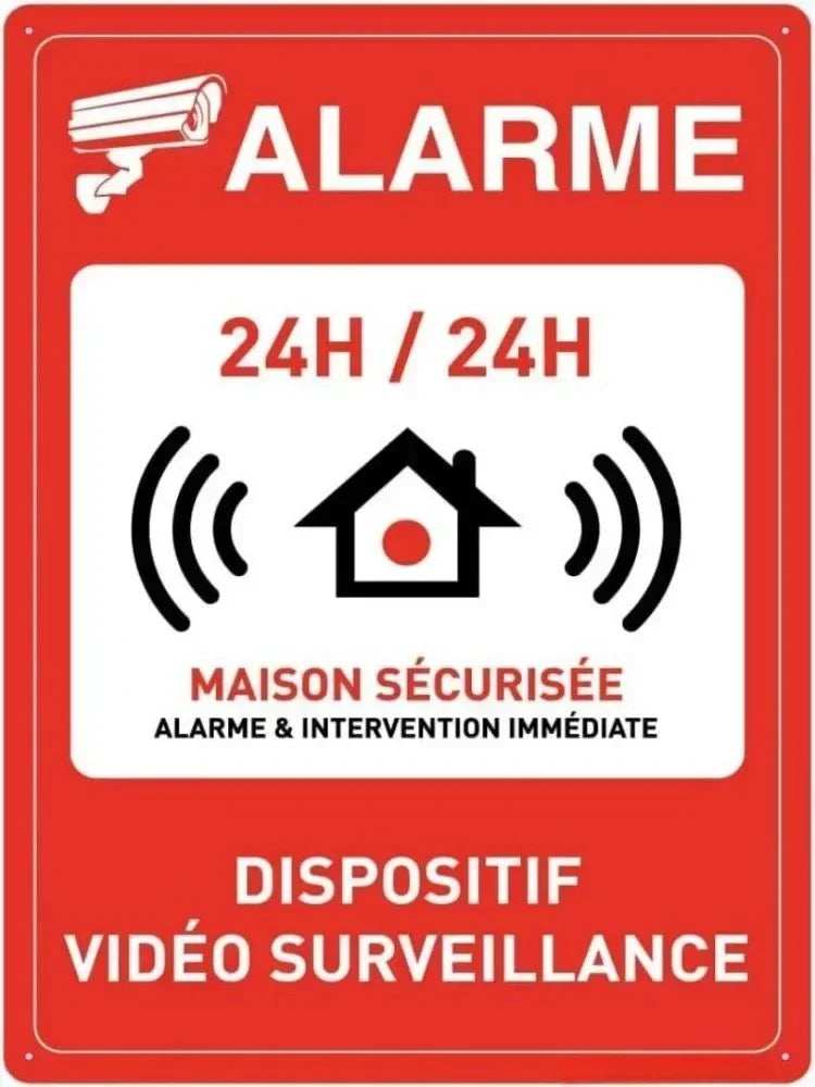 Panneau de Sécurité en Aluminium Renforcé – Vidéosurveillance, Propriété Privée, Accès Interdit pour Entrepôt et Locaux Professionnels
