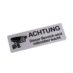 Lote de 1 o 2 Placas de Aluminio “Attention Vidéosurveillance” 85x30 mm – Autocollantes, Discrètes et Durables pour Maison et Bureau