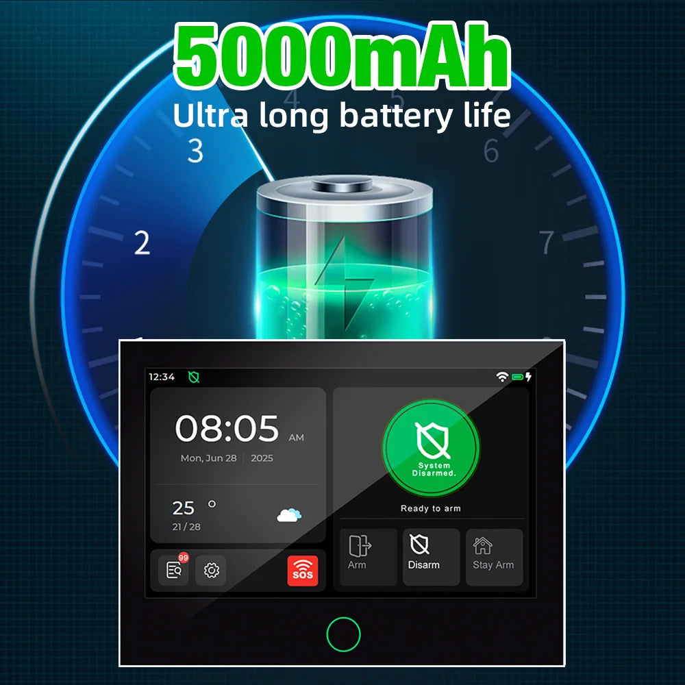 KERUI G70 – Sistema de alarma Maison Connecté 4G y WiFi con pantalla táctil de 7 pulgadas, aplicación Tuya y Captores Sans Fil