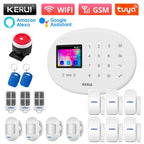KERUI W202 – Sistema de alarma Maison Connecté Tuya WiFi &amp; GSM 433 MHz, Kit Seguridad Sans Fil con detector de movimiento, Capteurs Porte/Fenêtre et Sirène 