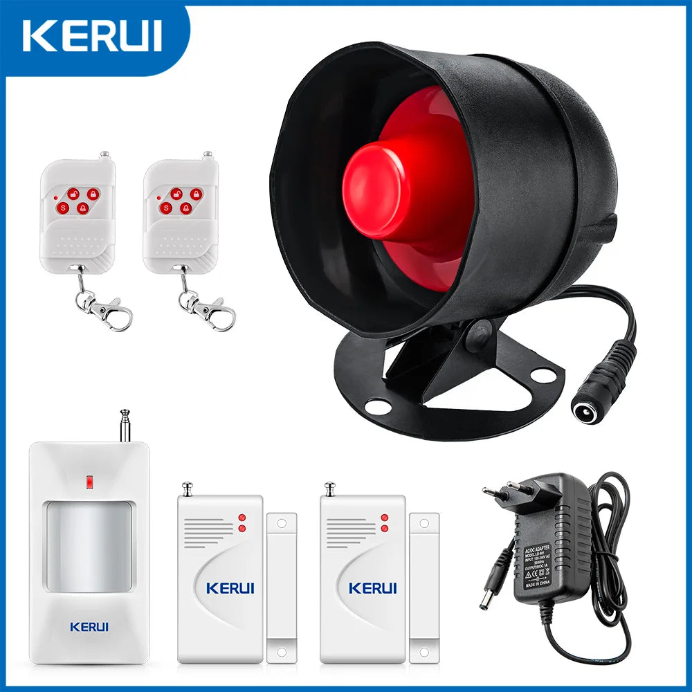 KERUI DLB – Kit Alarme Maison Sans Fil con Sirène Puissante 110 dB, Sistema Anti-Intrusión Autónomo para Interior y Exterior 