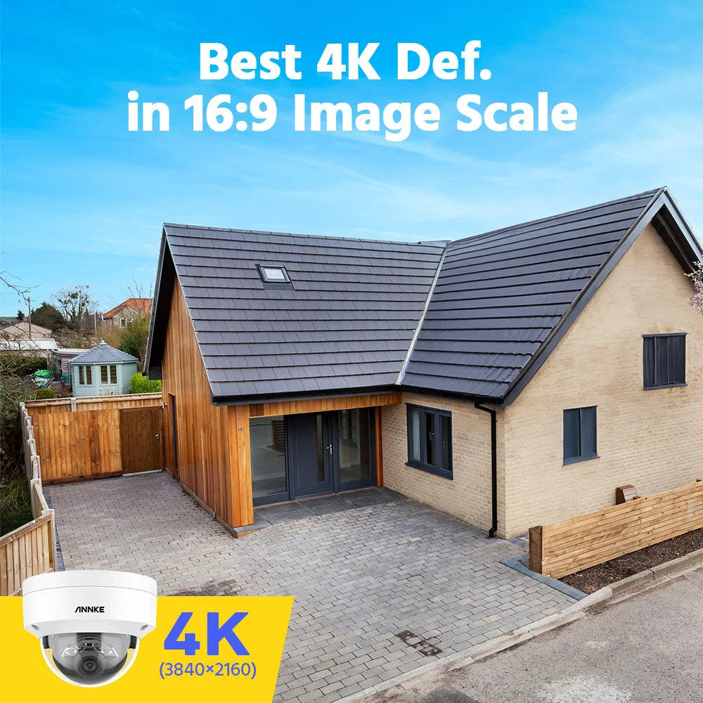 Caméra de Surveillance ANNKE C800 4K PoE 8MP – Caméra Extérieure IK10 Antivandale avec Double Éclairage Intelligent et Micro Intégré