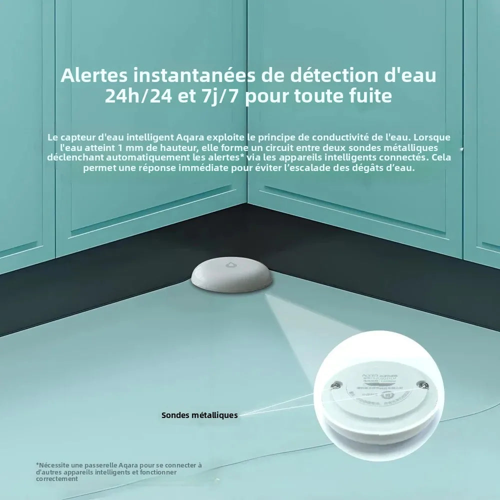 Détecteur de Fuite d’Eau Aqara Zigbee IP67 – Capteur d’Inondation Connecté Compatible Mi Home et Apple HomeKit