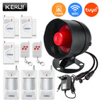 Kit de alarma Maison Connectée KERUI Tuya WiFi con Sirène 110 dB – Sistema de seguridad sin filtro con detector de movimiento y capturador de puerta/ventana 