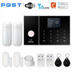 PGST 108-2G - Sistema de alarma Maison Connecté Tuya WiFi &amp; GSM, Kit Seguridad Sans Fil con detectores de puerta/puerta y movimiento, Compatible Alexa