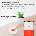 Botón SOS Tuya Zigbee / WiFi – Botón de Llamada de Emergencia con Cordón, Notificación Smartphone para Personas Mayores, Niños y Pacientes