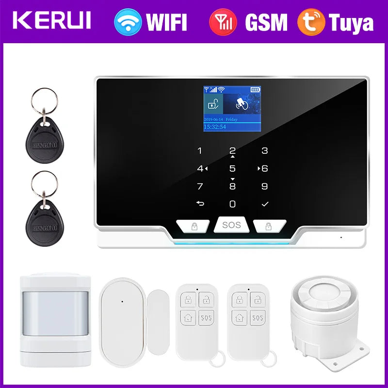 KERUI G20/G30 – Système d’Alarme Maison WiFi + GSM 2G Tuya 433 MHz, Kit DIY Sans Fil Anti-Intrusion