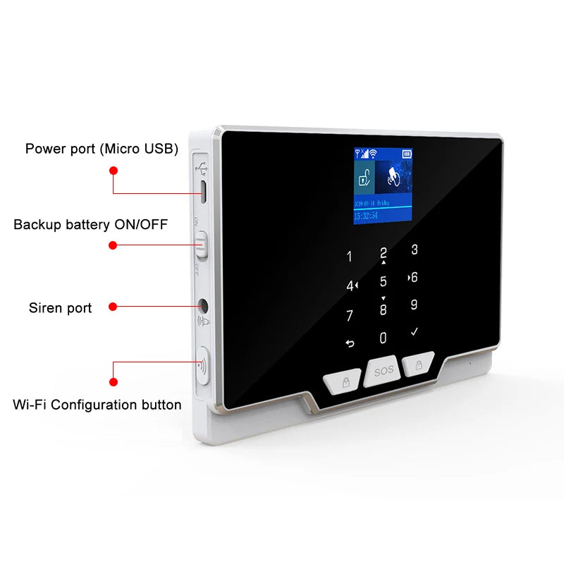 KERUI G20 - Sistema de alarma Casa Conectada Tuya Smart con color de pantalla, Sirène y detectores Sans Fil 433 MHz, Compatible Alexa 