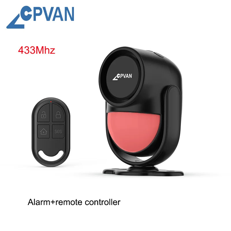 Detector de movimiento infrarrojo PIR CPVAN con Sirène 125 dB – Alarma de casa, garaje, apertura y autocaravana con teléfono y capturador de puerta 