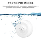 Detector de agua WiFi ONENUO Tuya – Captador de onda conectado con alarma 80 dB y estanqueidad IP55 