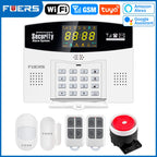 FUERS W210 – Système d’Alarme Maison Connecté Tuya WiFi & GSM avec Écran LCD Couleur, Kit Sécurité Sans Fil et Caméra IP 3MP
