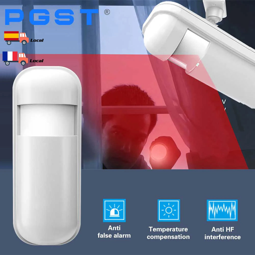 PGST P92R – Detector de movimiento sin filtro para sistema de alarma de casa, captador de infrarrojos para pilas compatible con Tuya