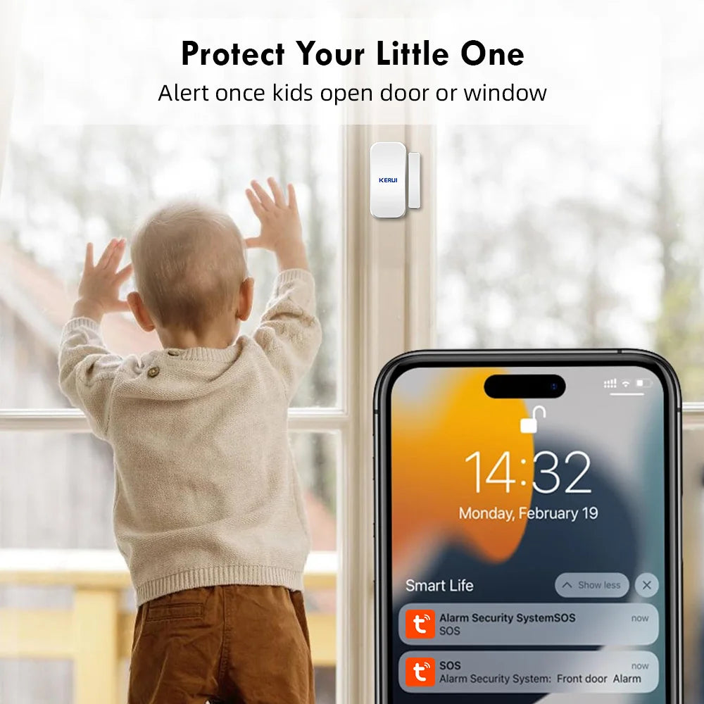 KERUI W181 (PG106) – Hausalarmsystem mit WiFi- und GSM-Verbindung, Sans-Fil-Sicherheitsset mit Bewegungsmelder, Tür-/Fensterschutz und Sirene