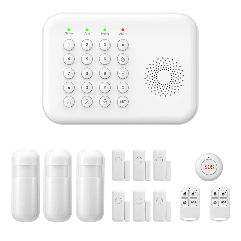 Sistema de alarma Maison PGST WiFi + GSM 2G Tuya – Kit de seguridad conectado con detectores de movimiento y captadores de puerta/ventana