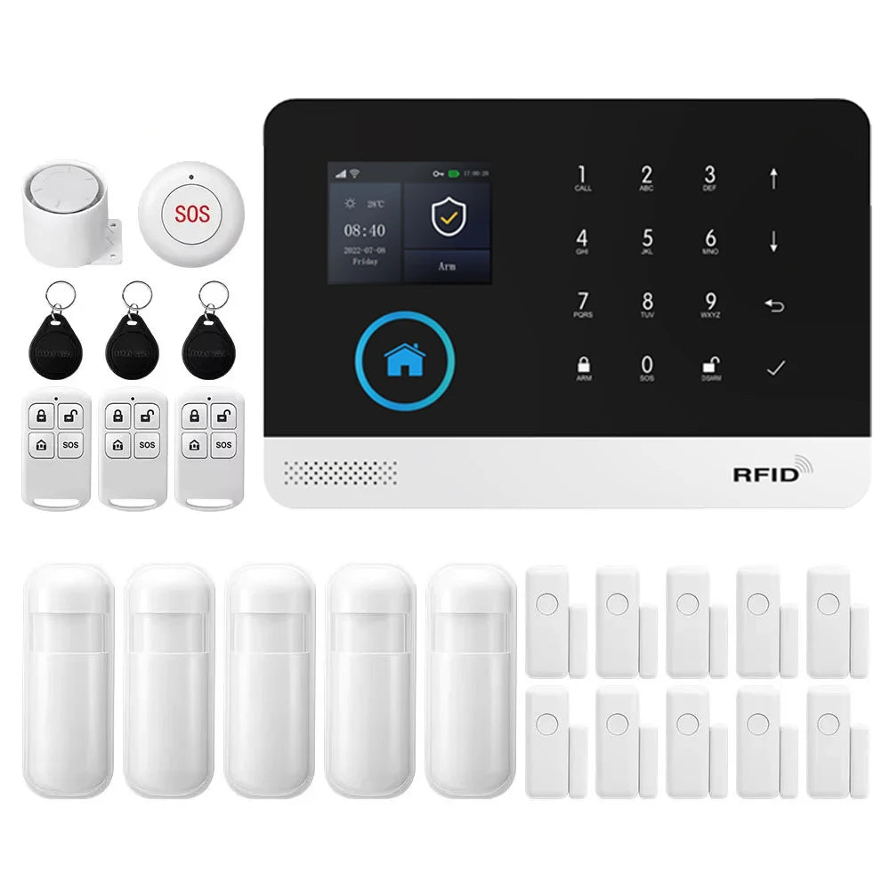 Système d’Alarme Maison PGST 4G WiFi avec Écran – Kit Sécurité Connectée Tuya Compatible Alexa et Smart Life