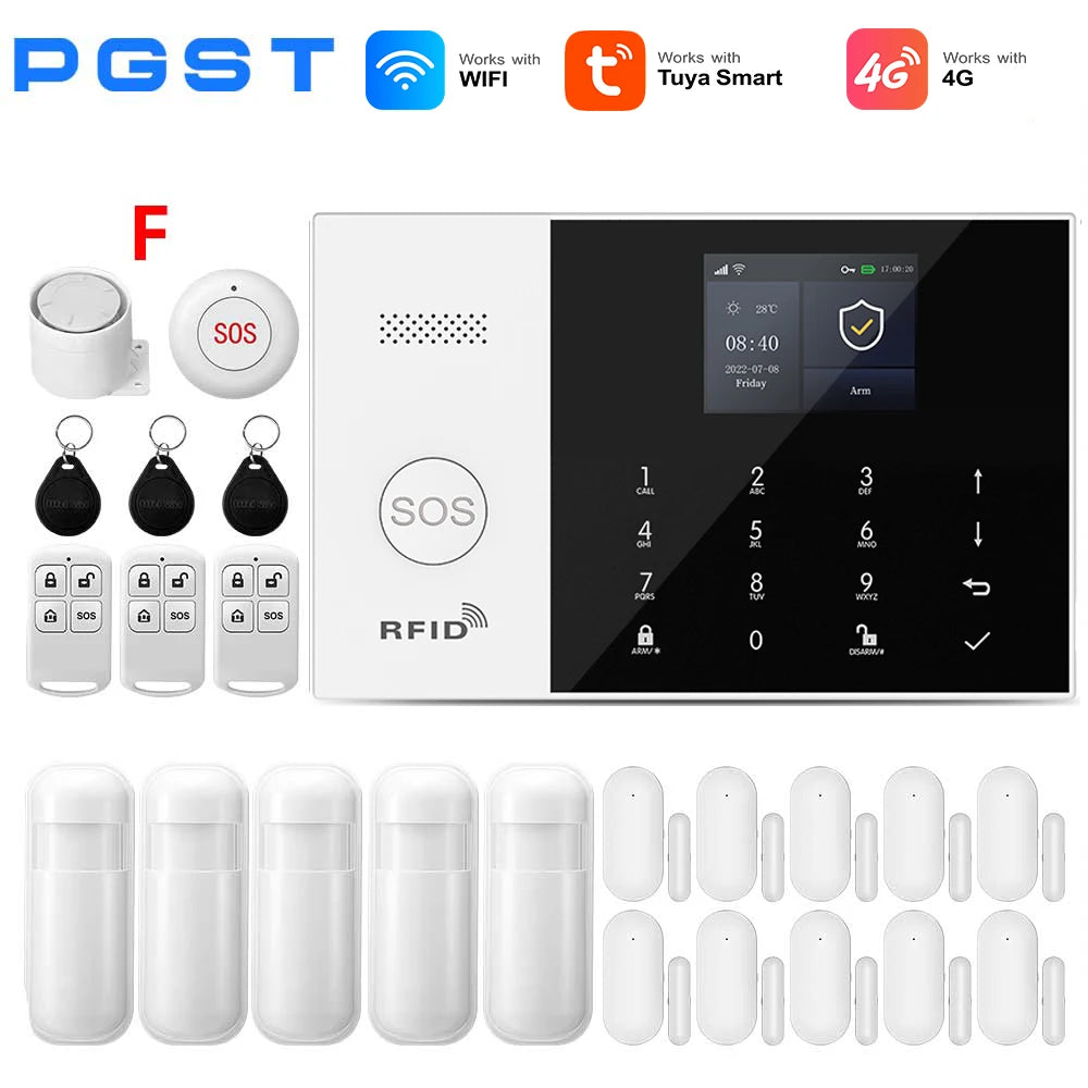 PGST 105-4G – Sistema de alarma Maison Connecté Tuya WiFi y 4G, seguridad sin filtro con aplicación Smart Life y compatibilidad con Alexa