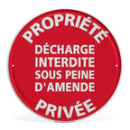 Panneau Rond en Aluminium “Propriété Privée – Accès Interdit – Vidéosurveillance” 20 cm – Señalización de seguridad exterior e interior 