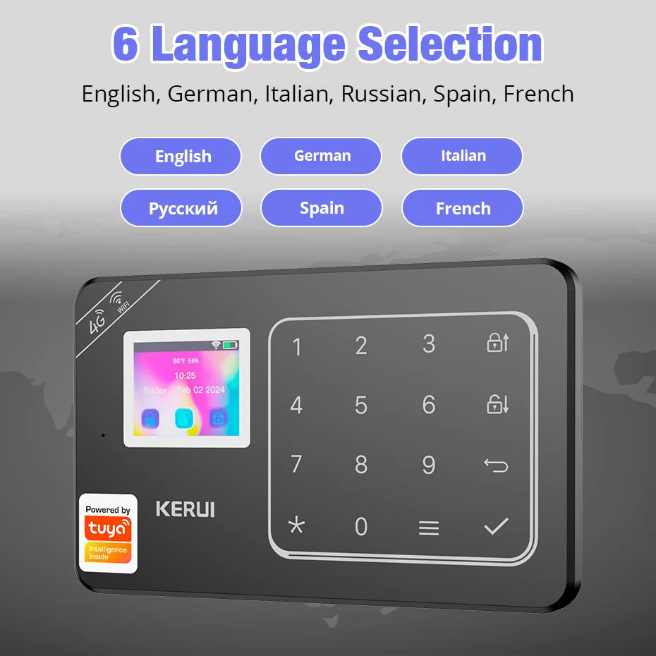 KERUI W181 – Système d’Alarme Maison Connecté Tuya WiFi & GSM 433 MHz, Kit Sécurité Sans Fil avec Détecteur de Mouvement, Capteurs Porte/Fenêtre et Compatibilité Caméra IP