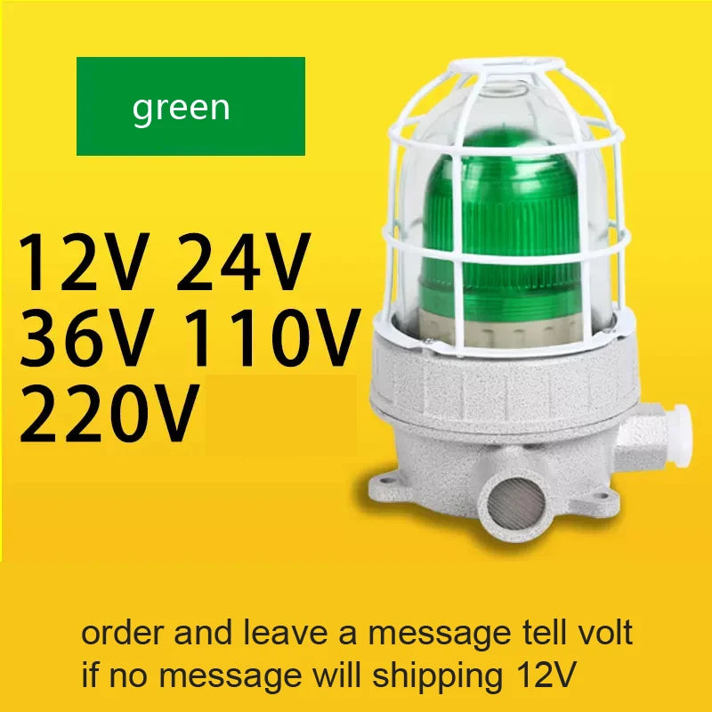 Sirène d’Alarme Incendie Sonore et Lumineuse Antidéflagrante 220V avec Stroboscope LED 24V – Puissance et Sécurité Maximales