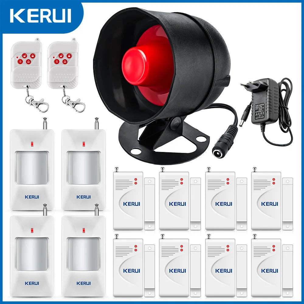 KERUI DLB – Kit Alarme Maison Sans Fil con Sirène Puissante 110 dB, Sistema Anti-Intrusión Autónomo para Interior y Exterior 