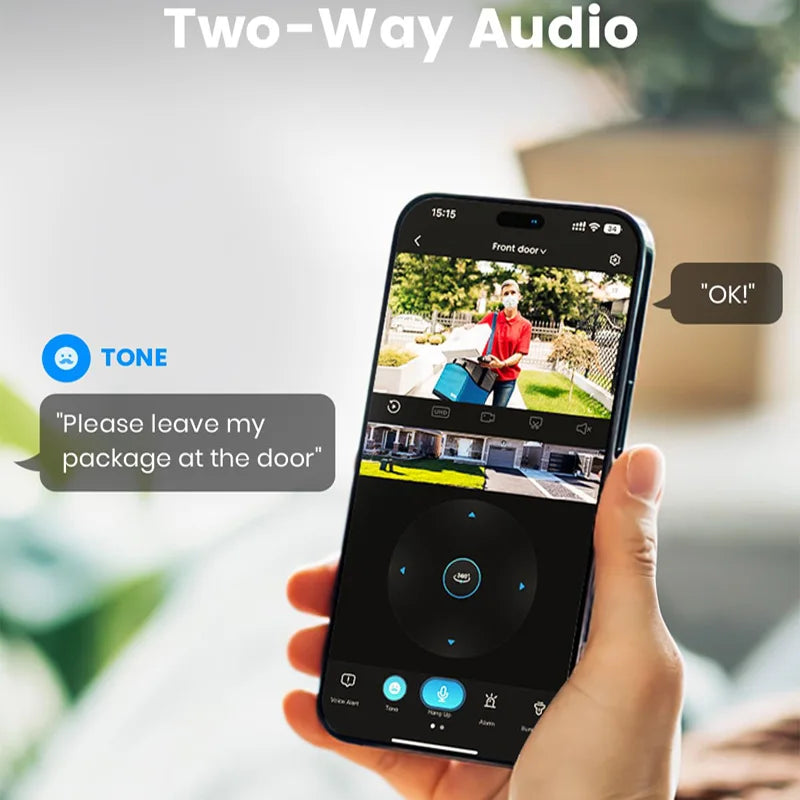 Caméra de Surveillance Solaire AOSU 3MP Sans Fil – PTZ 360°, Batterie 5000 mAh, Audio Bidirectionnel, Vision Nocturne Couleur, IP66