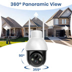 Caméra de Surveillance Extérieure Solaire AOSU 3MP PTZ – WiFi Sans Fil, Batterie Intégrée, Détection Humaine IA, Vision Nocturne Couleur et Audio Bidirectionnel