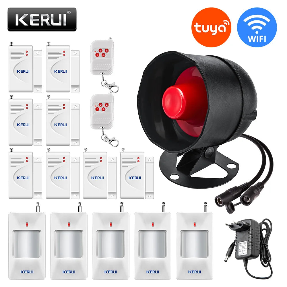 KERUI H01 Sistema de Alarma Casa WiFi Tuya con Sirène 433MHz - Kit Seguridad Sans Fil Compatible Alexa y Google Home