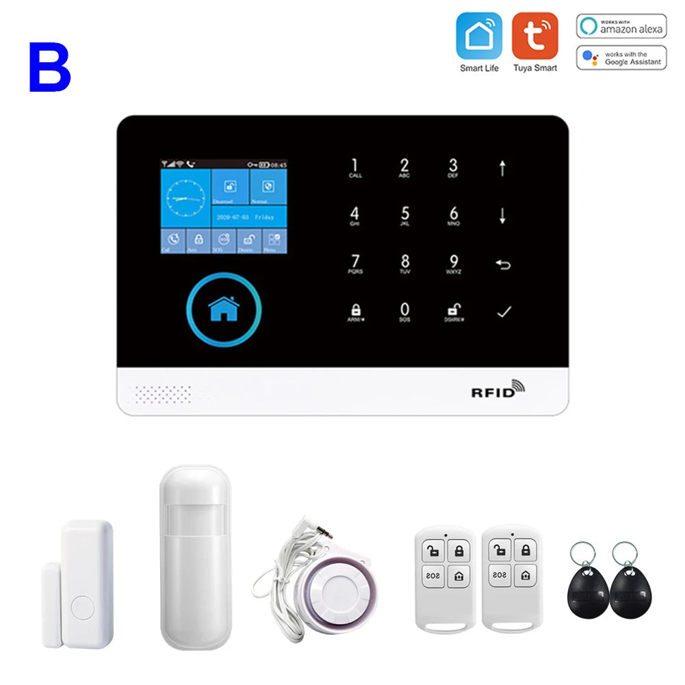 Sistema de alarma Maison TAIBOAN WiFi + GSM Tuya 433 MHz con pantalla y sirena – Central de alarma sin filtro inteligente 