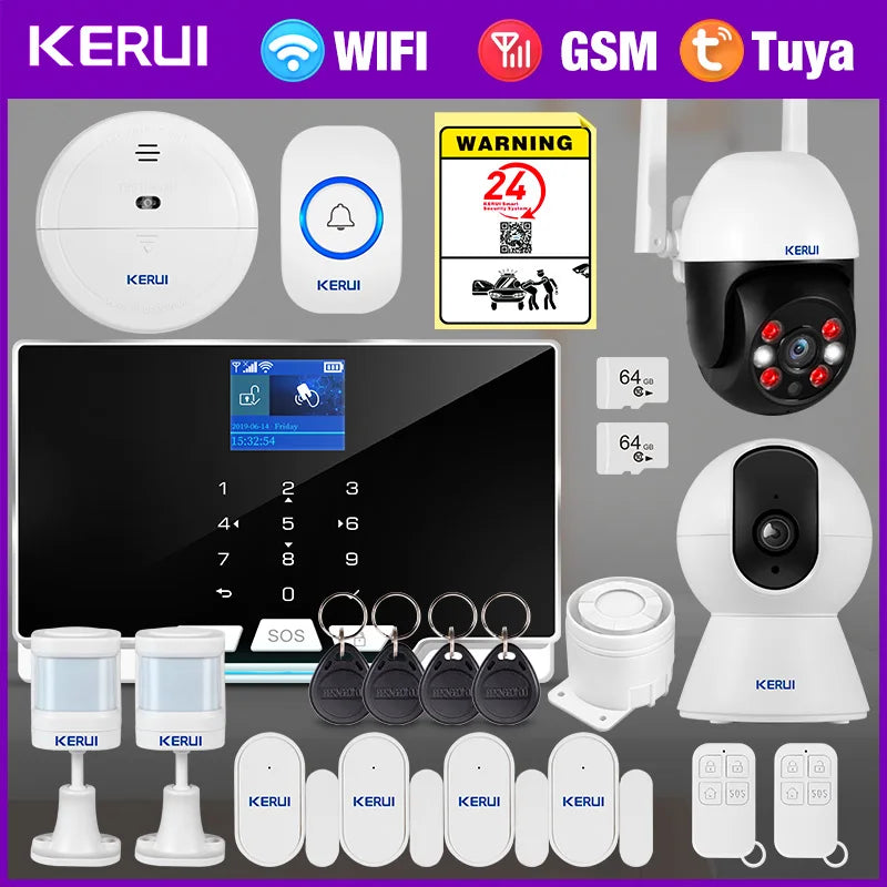 KERUI G20 – Sistema de alarma Maison Sans Fil Tuya Smart con Sirène, detector de movimiento y captadores de puerta/ventana