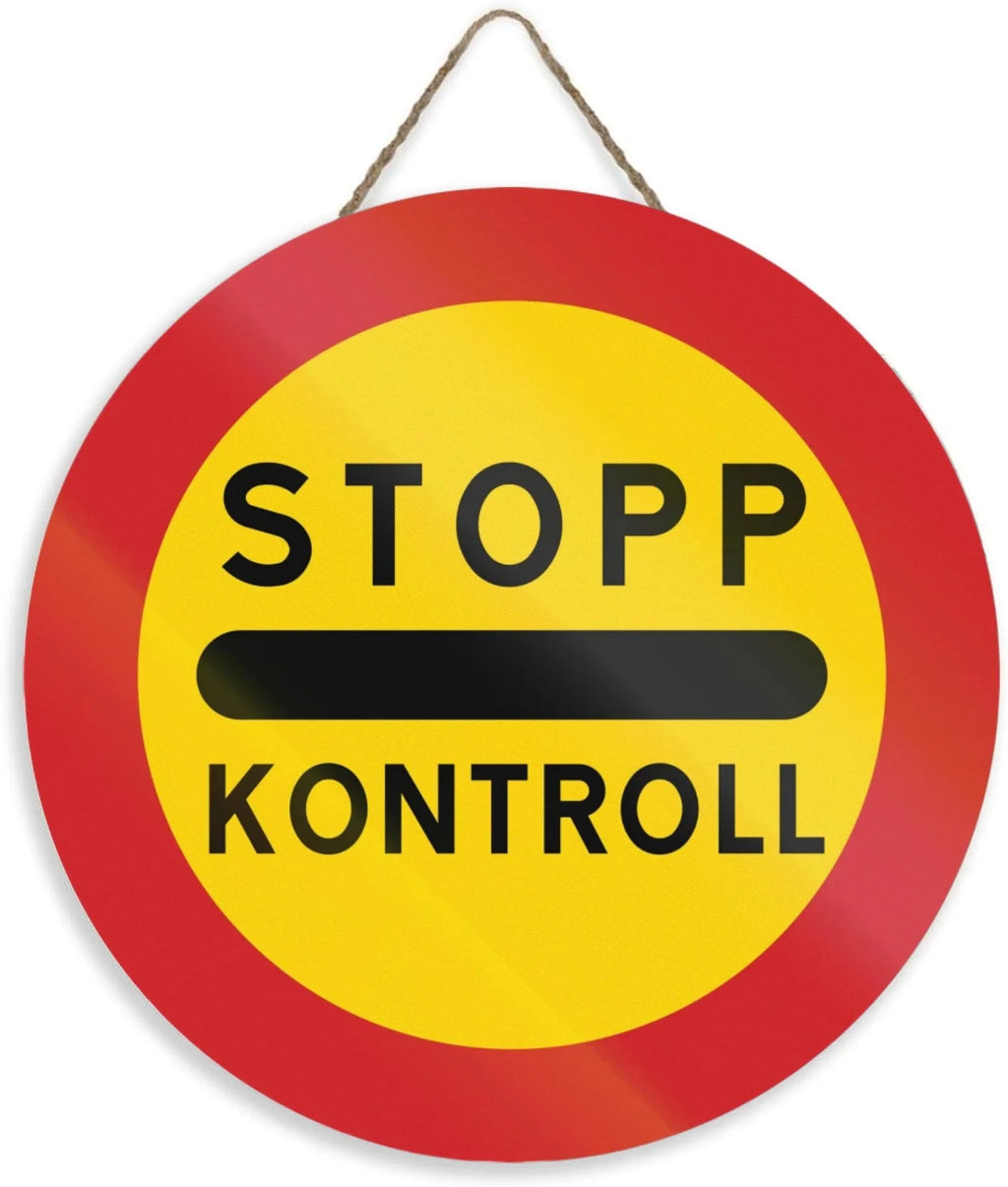 Panneau Rond en Bois “Propriété Privée – Accès Interdit – Vidéosurveillance” – Decoración Murale Seguridad para Cour, Jardin et Allée 