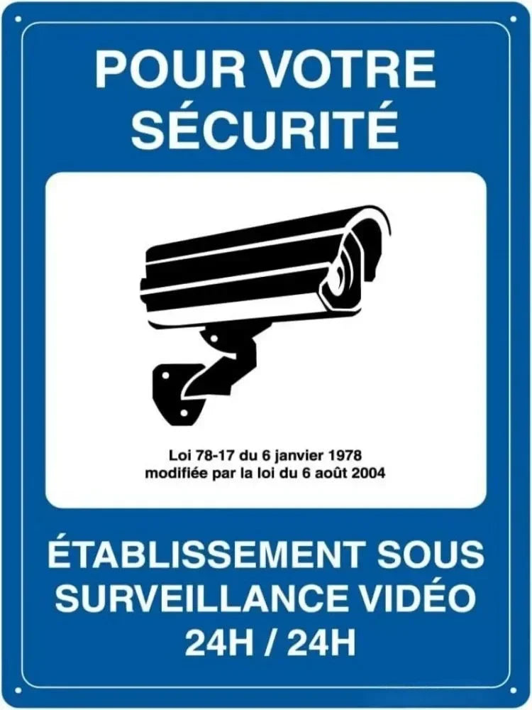 Panneau de Sécurité en Aluminium Renforcé – Vidéosurveillance, Propriété Privée, Accès Interdit pour Entrepôt et Locaux Professionnels