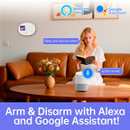 KERUI W202 – Sistema de alarma Maison Connecté Tuya WiFi &amp; GSM 433 MHz, Kit Seguridad Sans Fil con detector de movimiento, Capteurs Porte/Fenêtre et Sirène 