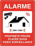 Panneau de Sécurité en Aluminium Renforcé – Vidéosurveillance, Propriété Privée, Accès Interdit pour Entrepôt et Locaux Professionnels