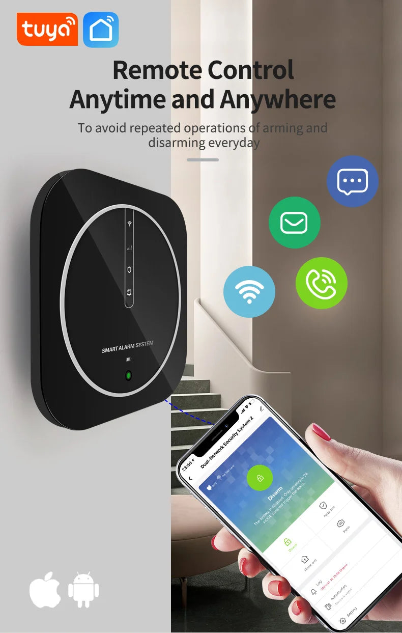 SECUGARD G13 – Sistema de alarma Maison Connecté Tuya WiFi &amp; GSM, 433 MHz, Seguridad Sans Fil con aplicación Smart Life y compatibilidad con Alexa