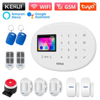 KERUI W202 – Sistema de alarma Maison Connecté Tuya WiFi &amp; GSM 433 MHz, Kit Seguridad Sans Fil con detector de movimiento, Capteurs Porte/Fenêtre et Sirène 